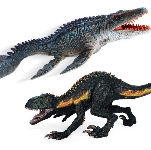 Realistas Mundo Animal Dinosaurio Mosasauru Y Velociraptor A