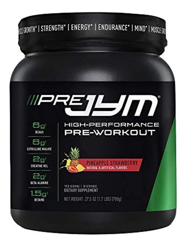 Pre Jym Pineapple Strawberry Pre Workout Powder - Bcaa      