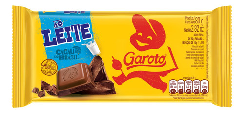 Chocolate ao leite Garoto  pacote 80 g