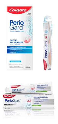 Combo Colgate Periogard Encias Sanas Cepillo Enjuague Pasta