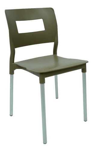 Set De 4 Sillas Valencia Modernas P Restaurante Estructura De La Silla Aluminio Asiento Tabaco