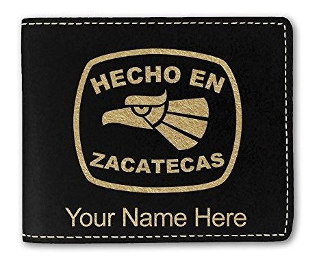 Cartera De Cuero Faux, Hecho En Zacatecas, Grabado W8ylx