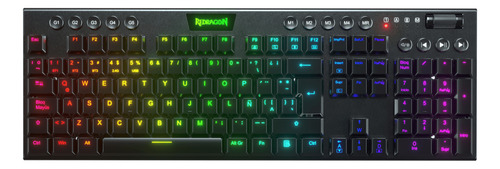 Teclado Gamer Redragon Horus Negro Inalambrico K618rgb