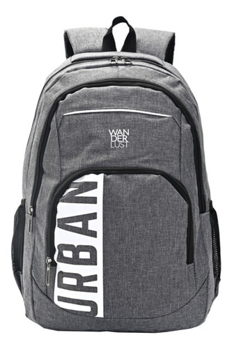 Mochila Urban Mode Wanderlust Bolsillo Porta Notebook Gris