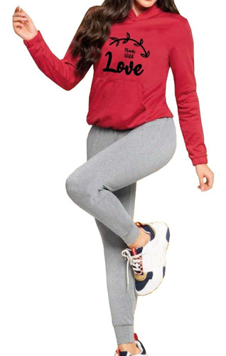 Conjunto Deportivo Sudadera Jogger Y Chompa De Mujer Dama