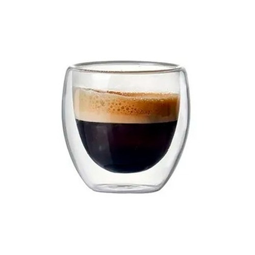 Vaso Doble Pared Café Espresso 80ml Vidrio Borosilicato