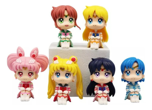 7-8cm Sailor Moon Figura Sentada Modelo Juguete