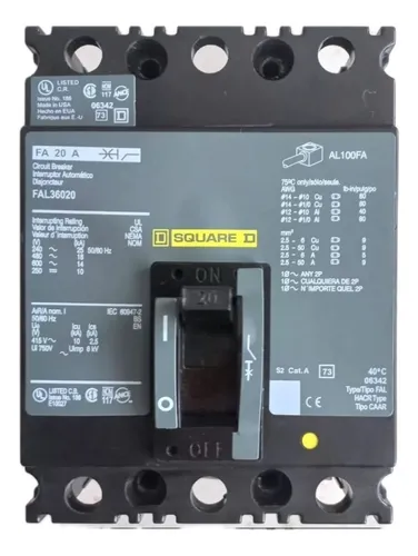 comprar Interruptor Termomagnético Fal36020 3 Polos 600 V. 20 Amper