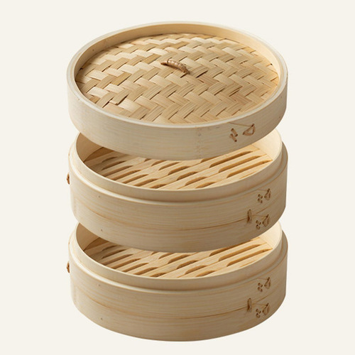 Cesta Vaporera De Bambú Sum & Diámetro 25,4 Cm 2 Niveles