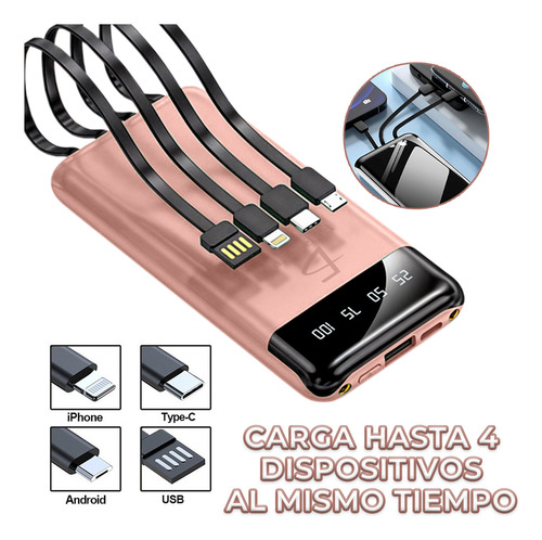 Cargador Power Bank PW.16 usb rosa