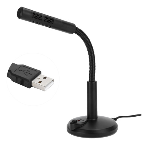 Microfone De Mesa Usb Com Mangueira Ajustável Computer Pc Li