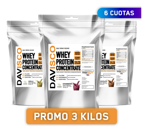 3 Kilos | Davisco Wpc 80 Whey Protein Importada [cc]