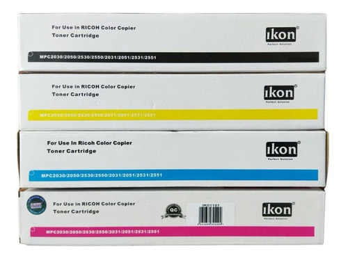 Kit 4 Toner Para Ricoh Mpc 2030/2050/2051/2530/2550 860g