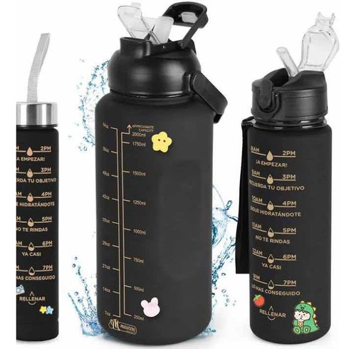 Botellas Deportivas Motivacionales Para Agua (kit Con 3)