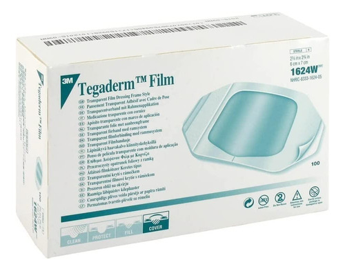 Tegaderm 3m Film Parches 1624w 6 X 7 Cm Caja De 100 Unidades