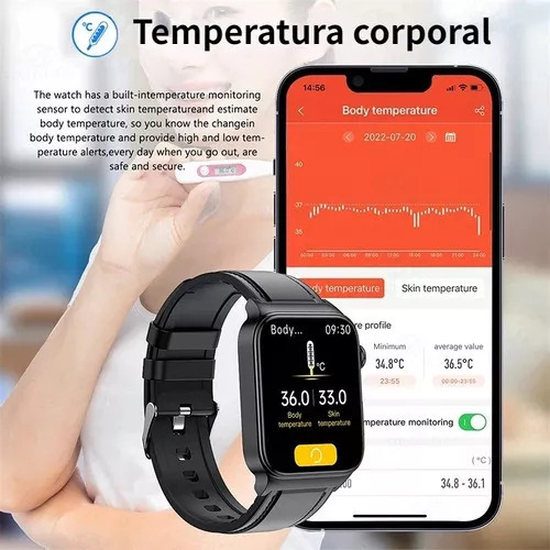 Reloj Inteligente De Glucosa En Sangre, Ecg, Presión Arteria