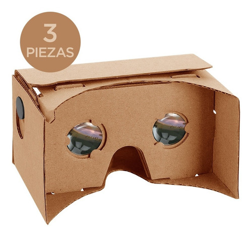 3 Pz Google Cardboard Visor Realidad Virtual Lente Vr Box 3d