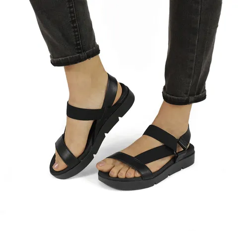 Sandalia Dama Beira Rio Moda Negro Elastico 8387.505 Cuotas sin