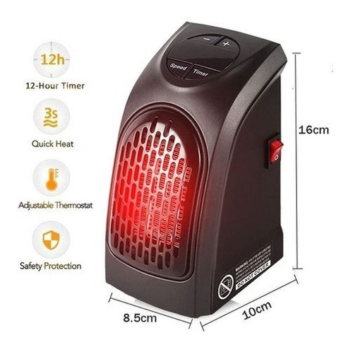 Calefactor eléctrico Genérica HANDY HEATER 400 W 400w negro 127V