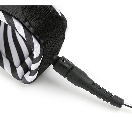 Black Surf Leash 10ft Surfing Surfboard Smooth Steel Swivel