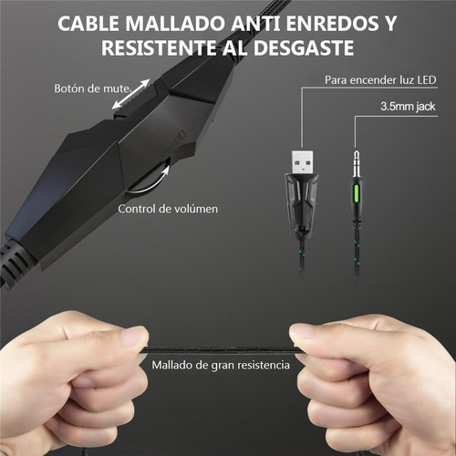 Imagen 7 de 8 de Auriculares Gamer Onikuma X3 Rgb Multiplataforma Pc Ps4 Xbox