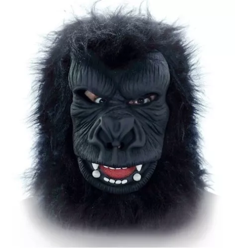 Mascara macaco chimpanzé com pelos latex Halloween carnaval em