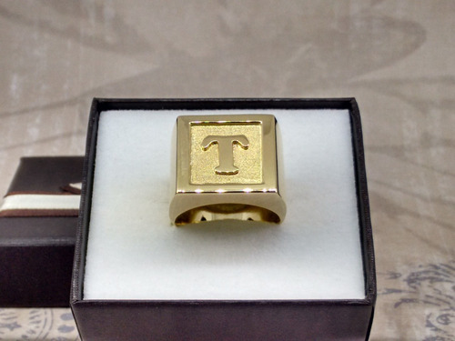 Promoção! Anel Masculino Com Letra 12gr Ouro 18k