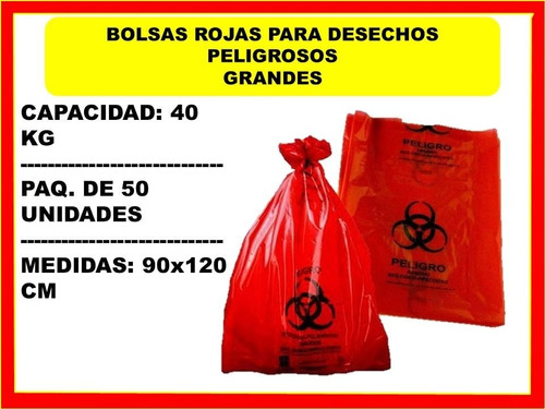 Bolsas Rojas Para Desechos Biológicos O Peligrosos Grandes