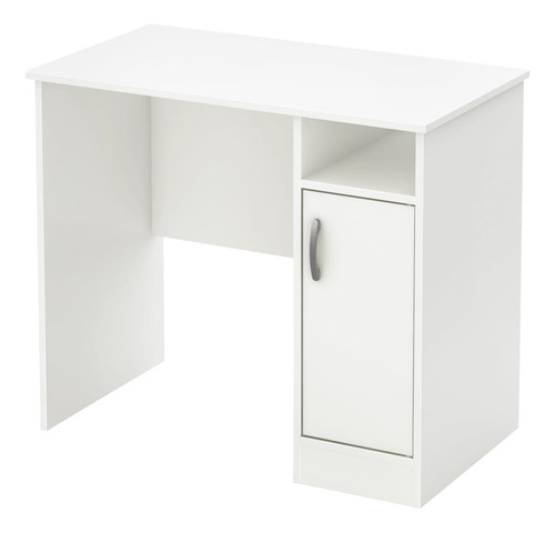 Escritorio Computadora Pequeño Puerta, Blanco Puro