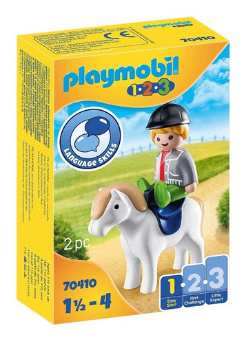 Playmobil 123 Niño Figura Con Caballo Poni Animal 70410 Ed