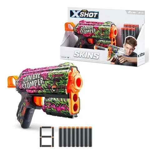 Lançador X-shot Skins Flux Zombie Stomper 8 Dardos 5613 | MercadoLivre