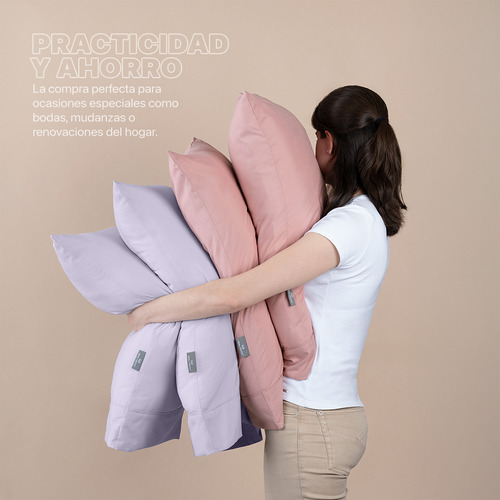 Paquete 2 Juegos De Sábanas Queen Size Real Textil, Microfibra Hipoalergénica Y Fresca, Rosa y Violeta