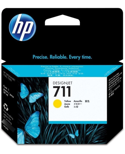 Cartucho Hp 711 Yellow De 29ml Para Impresora 8600 8610 8620