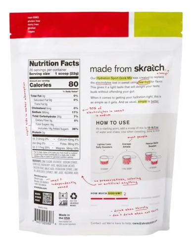 Skratch Labs Hydration Mix Raspberry Limeade 440gr