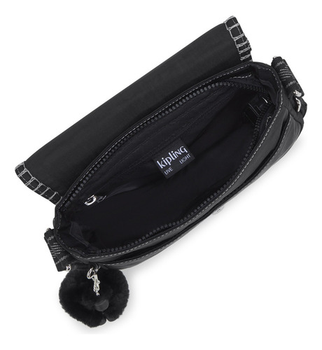 Bolsa Kipling Nowel Color Black Noir S25 Diseño De La Tela Lisa
