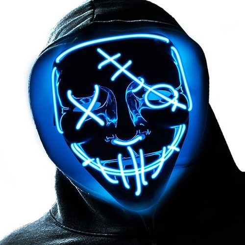 Halloween Led Mask Mask Glow In The Dark Cosplay El Wire Hal