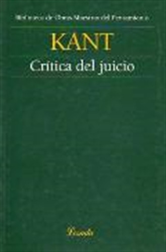 Crítica Del Juicio, De Kant, Immanuel. Editorial Losada En Español