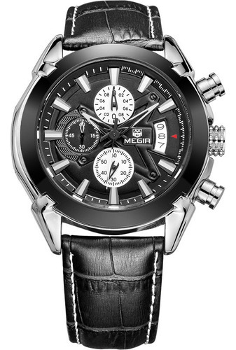 Reloj Deportivo De Cuero Para Hombre Megir Chronograph 2020