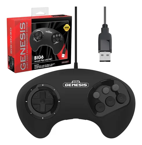 comprar Retro -bit Big6 Usb Arcade Controller Pad Para Sega Genesis 