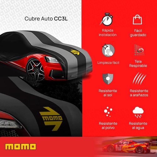 Imagen 2 de 9 de Funda Cubre Auto Cobertor Momo 3 Capas Impermeable
