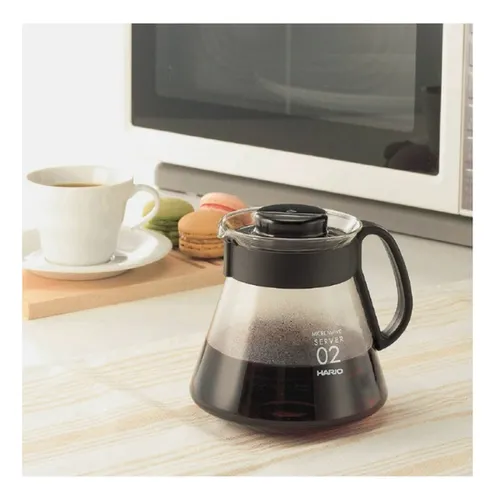 Tarro de bebida Hario XVD-60 hecho de vidrio de 600 ml, negro