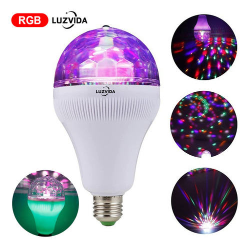 Luzvida Luces De Escenario Fiestas Base E27 Bombillas Giratorias De Color,dj Luces Lamparas Led Bombilla Estroboscópica Disco Bola, Fiesta De Cumpleaños O Club Bar Cabezas Roboticas Traje Robot Led
