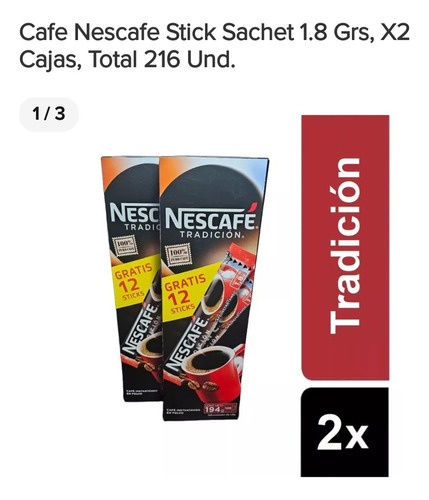 Nescafe Stick 1.8 Grs. 200 Unids. Envio Gratis X Chilexpress