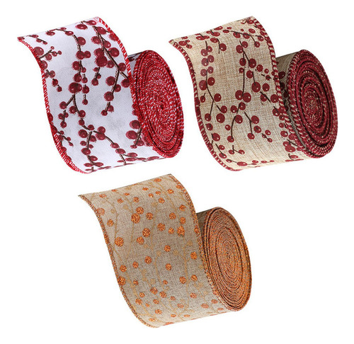B 3 Cintas Navideñas Para Manualidades Para Hacer Flores,
