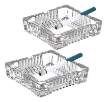 Comprar 2 Ceniceros De Vidrio Cuadrado De Mesa Elegante Hogar Y Bar