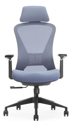 Silla de escritorio Vigo Apollo ergonómica  azul ahumado con tapizado de mesh