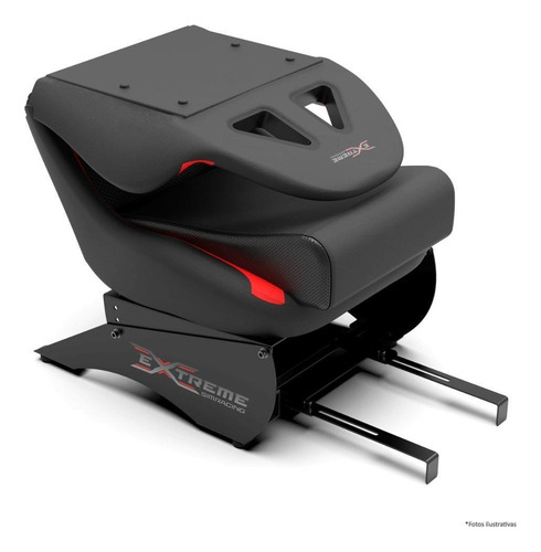 Banco Extreme Suporte Para Volante Cockpit Simulador Cor Vermelho