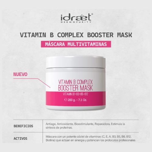 Vitamin B Complex Booster Mask Multivitaminica Idraet 200g Todo Tipo De Piel
