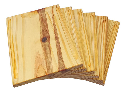 5 Plato Rectangular De Madera Tabla Picar De Madera Pack 5