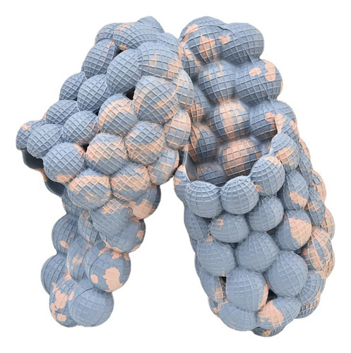 Chinelos De Plataforma Tie Dye Eva Bubble Slides Azuis De 35